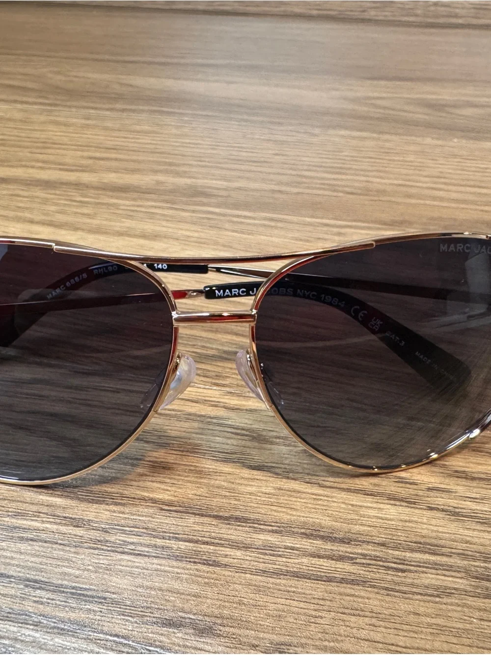Marc Jacobs Men’s Aviator Sunglasses in Brown and Gold